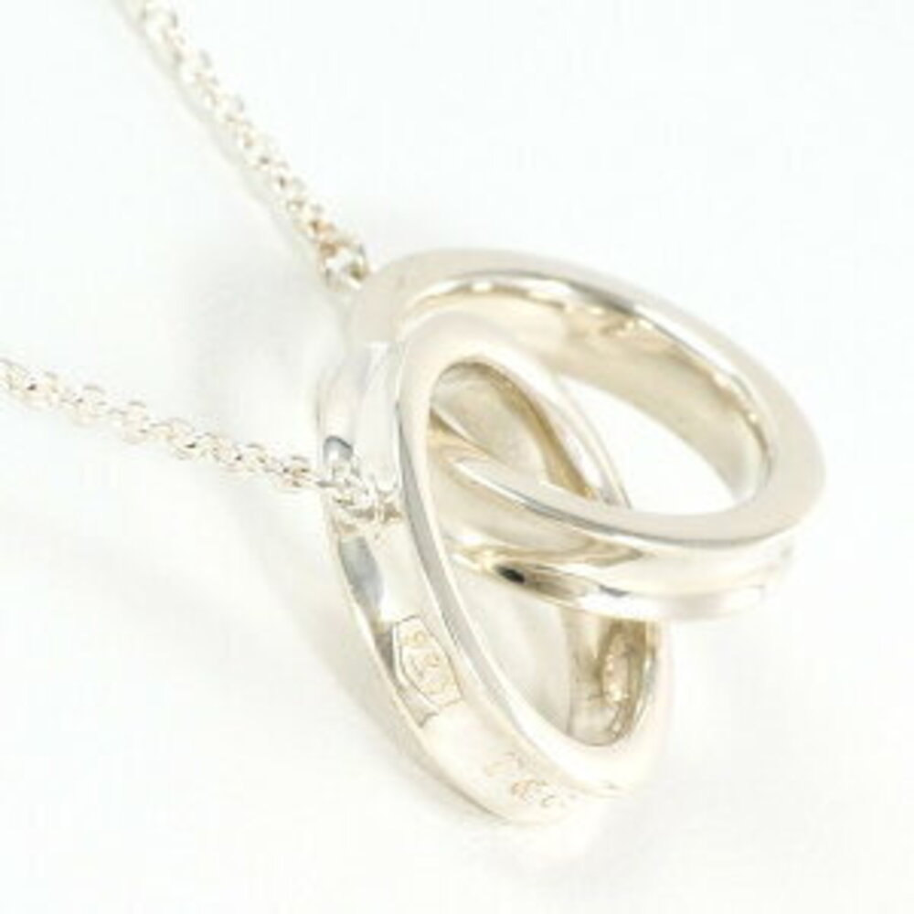 Tiffany Interlocking Circles Silver Necklace Bag - image 2